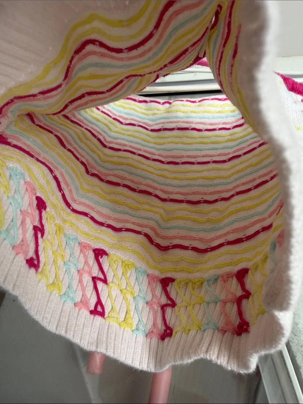 Gymboree Pink-Trim White Knit Halter Tank with Multicolor Dots
